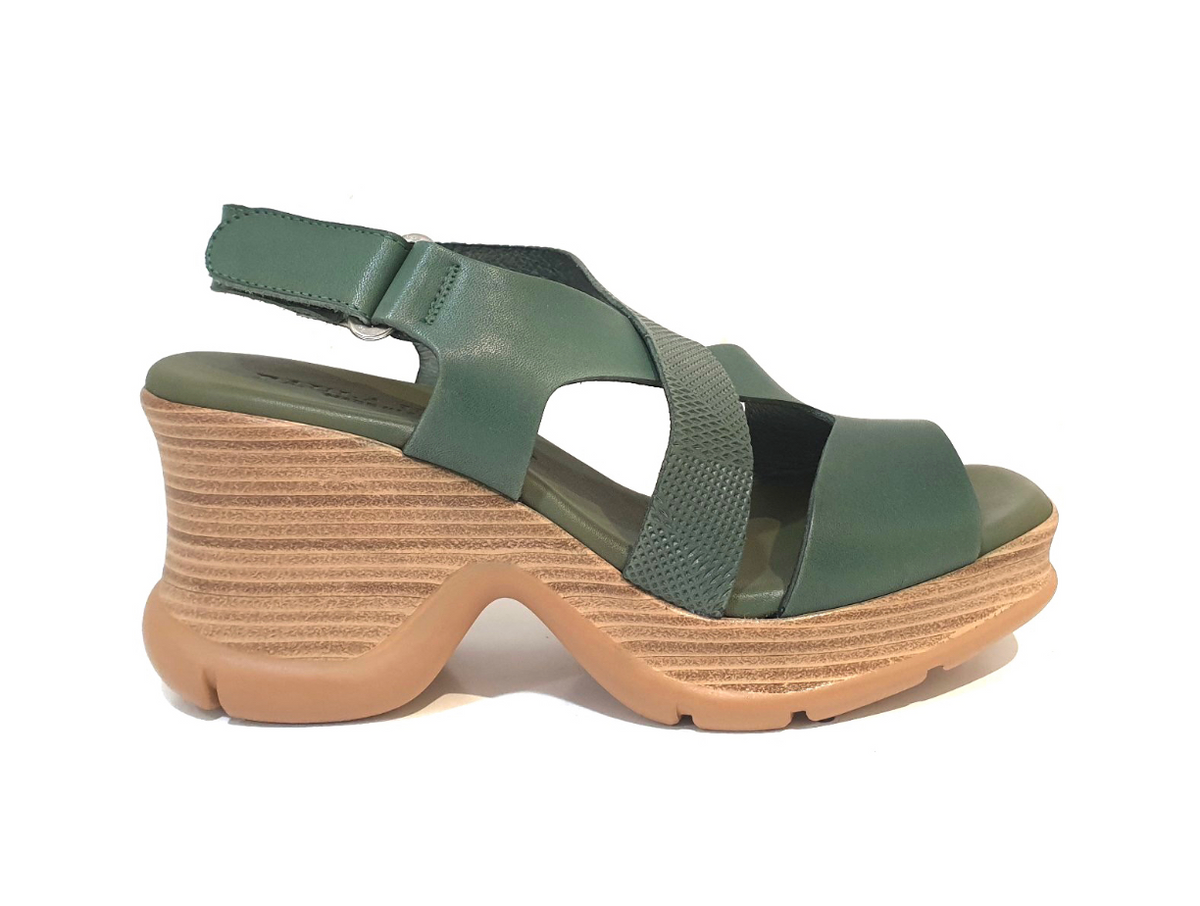 Green hot sale wedge shoe