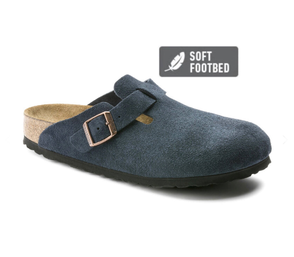 Birkenstock boston navy online suede