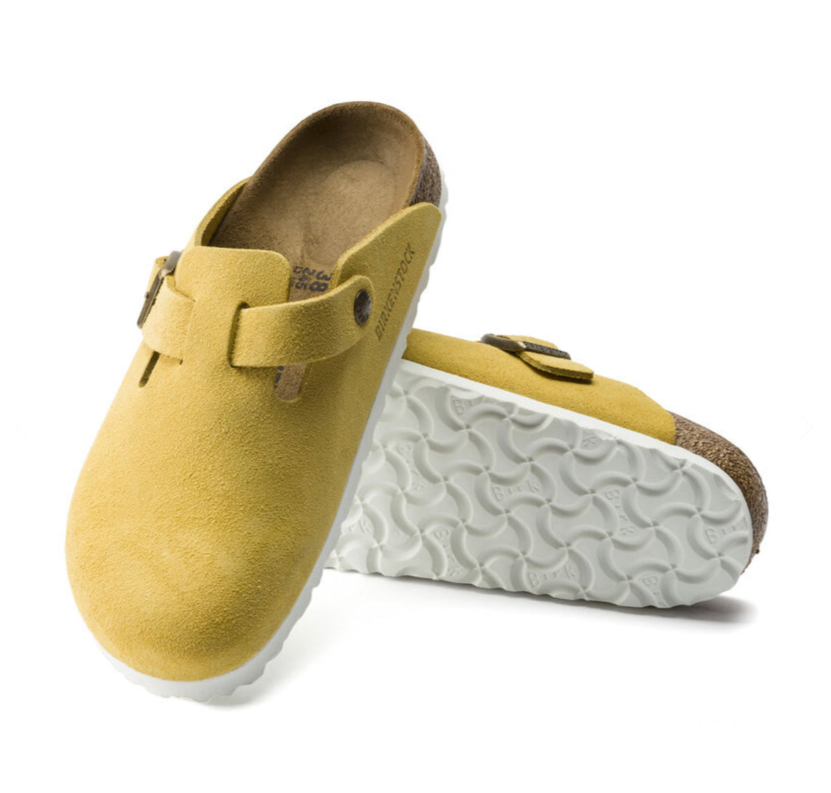 yellow suede birkenstocks