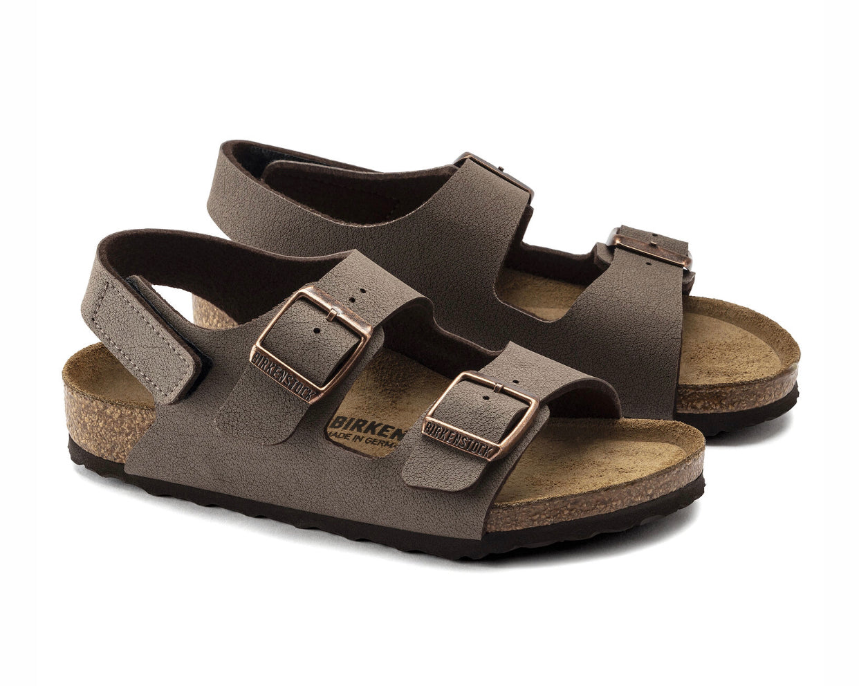 Birkenstock Milano HL Kids Mocha Brown Birko-Flor Nubuck Made In Germany