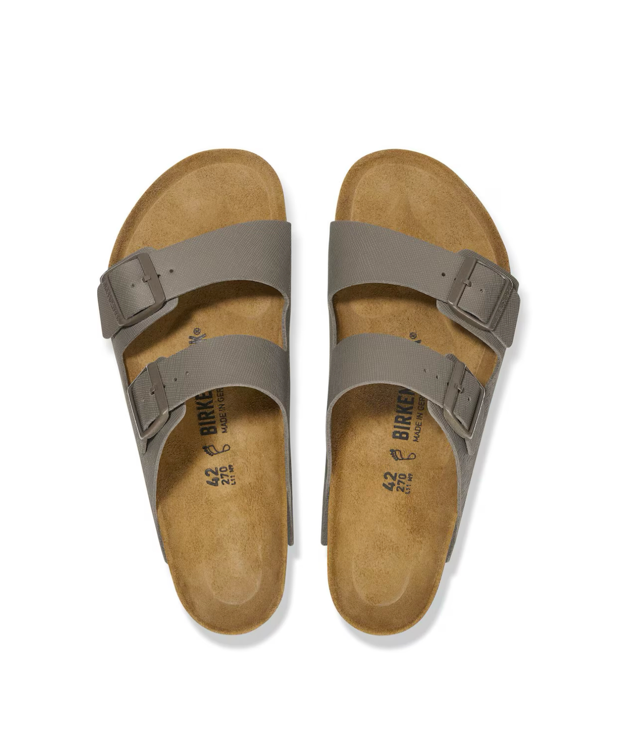 Birkenstock Arizona Saffiano Concrete Gray Birko-Flor Made In Germany