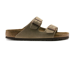 Birkenstock Arizona Taupe Suede Leather Soft Footbed Made In Germany