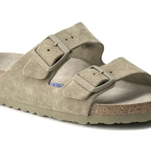 Birkenstock Arizona Faded Khaki Suede Leather Soft Footbed Made In Germany