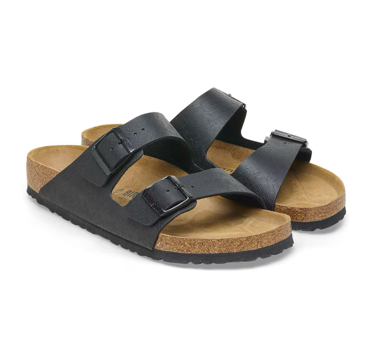 Birkenstock Arizona Saffiano Black Birko-Flor Made In Germany