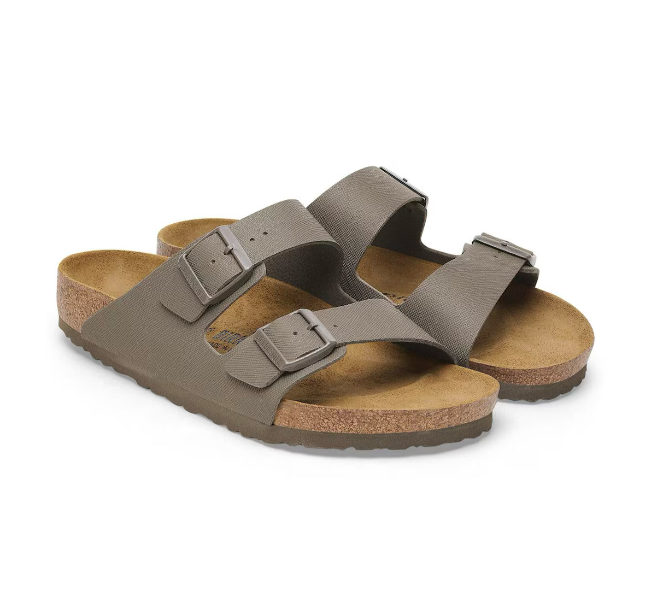 Birkenstock Arizona Saffiano Concrete Gray Birko-Flor Made In Germany