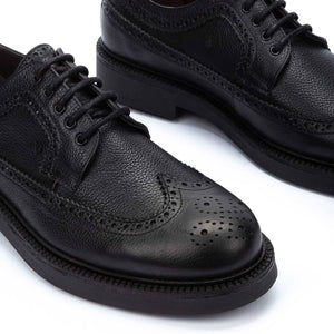 Martinelli Royston 1662-2838N Black Leather 5 Eyelet Brogue Made In Spain