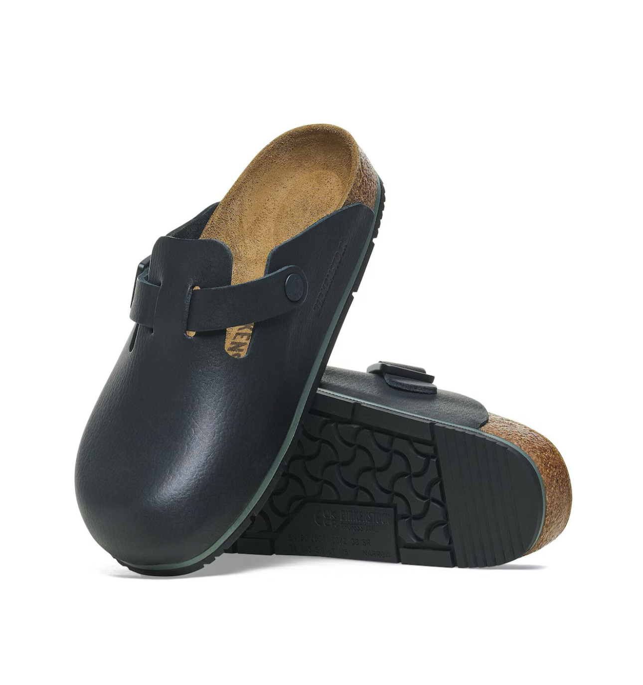 Birkenstock Boston PRO Black Natural Leather Made In Germany