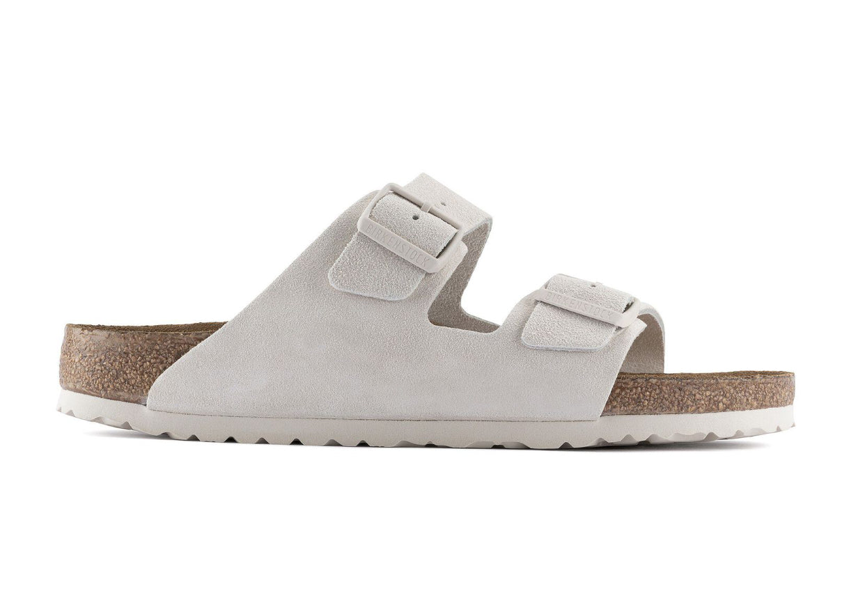 Birkenstock Arizona Modern Suede Antique White Soft Footbed Made In Germany