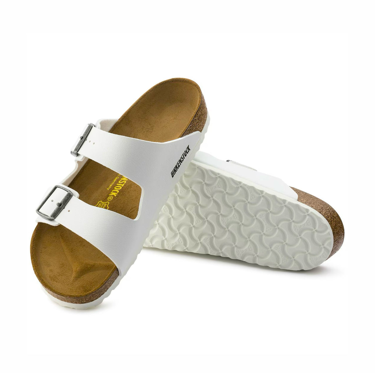 Birkenstock Arizona White Birko-Flor Classic Footbed Made In Germany