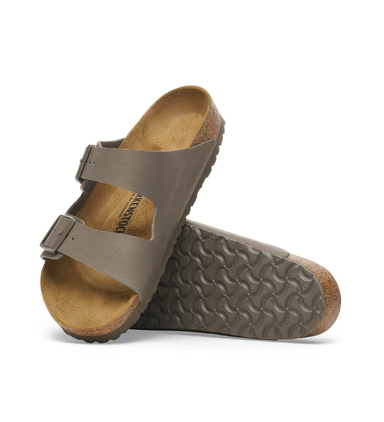 Birkenstock Arizona Saffiano Concrete Gray Birko-Flor Made In Germany