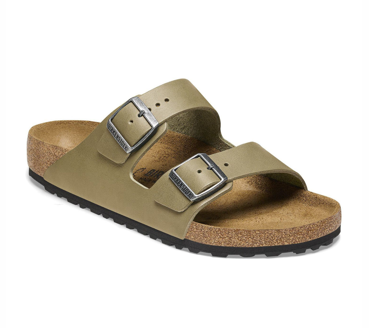 Birkenstock Arizona Faded Khaki Natural Leather Made In Germany