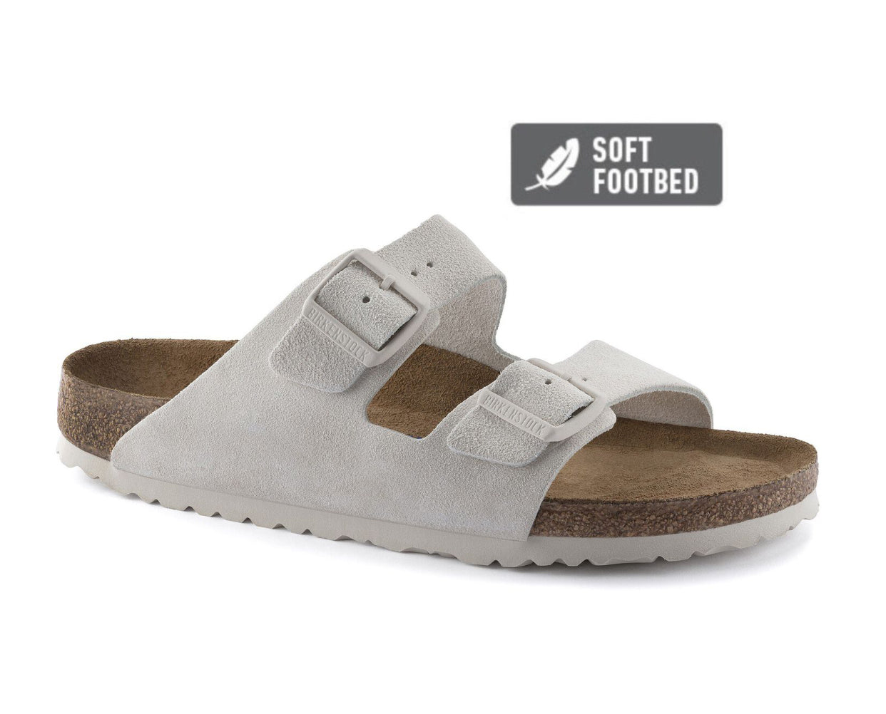 Birkenstock Arizona Modern Suede Antique White Soft Footbed Made In Germany