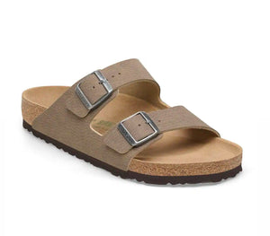 Birkenstock Arizona Desert Dust Gray Taupe Brown Sole Microfiber Vegan Made In Germany