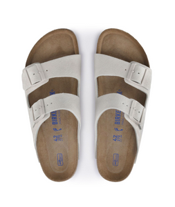 Birkenstock Arizona Modern Suede Antique White Soft Footbed Made In Germany