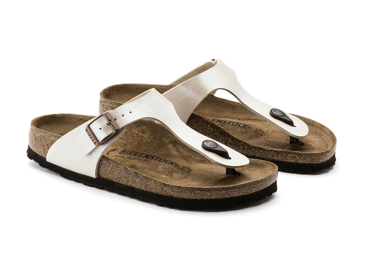 Birkenstock Gizeh Graceful Pearl White Birko-Flor Made In Germany