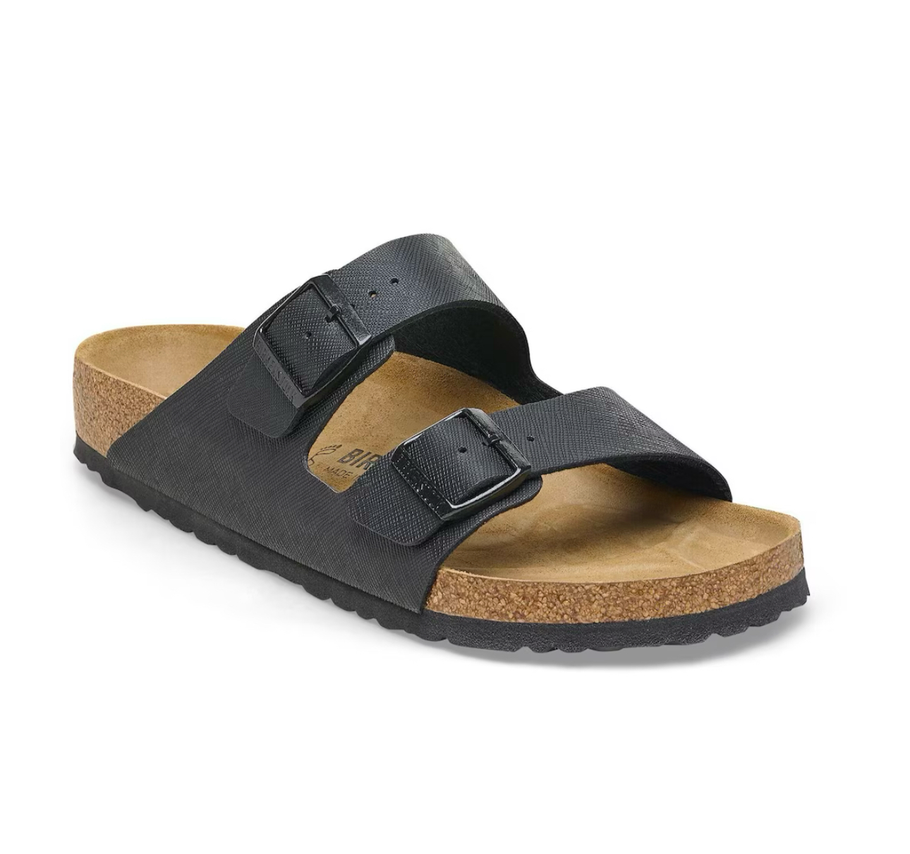 Birkenstock Arizona Saffiano Black Birko-Flor Made In Germany