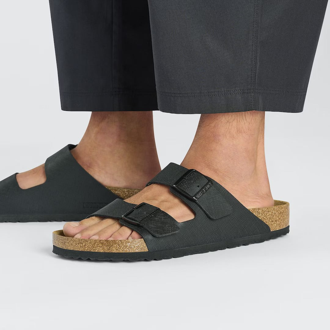 Birkenstock Arizona Saffiano Black Birko-Flor Made In Germany