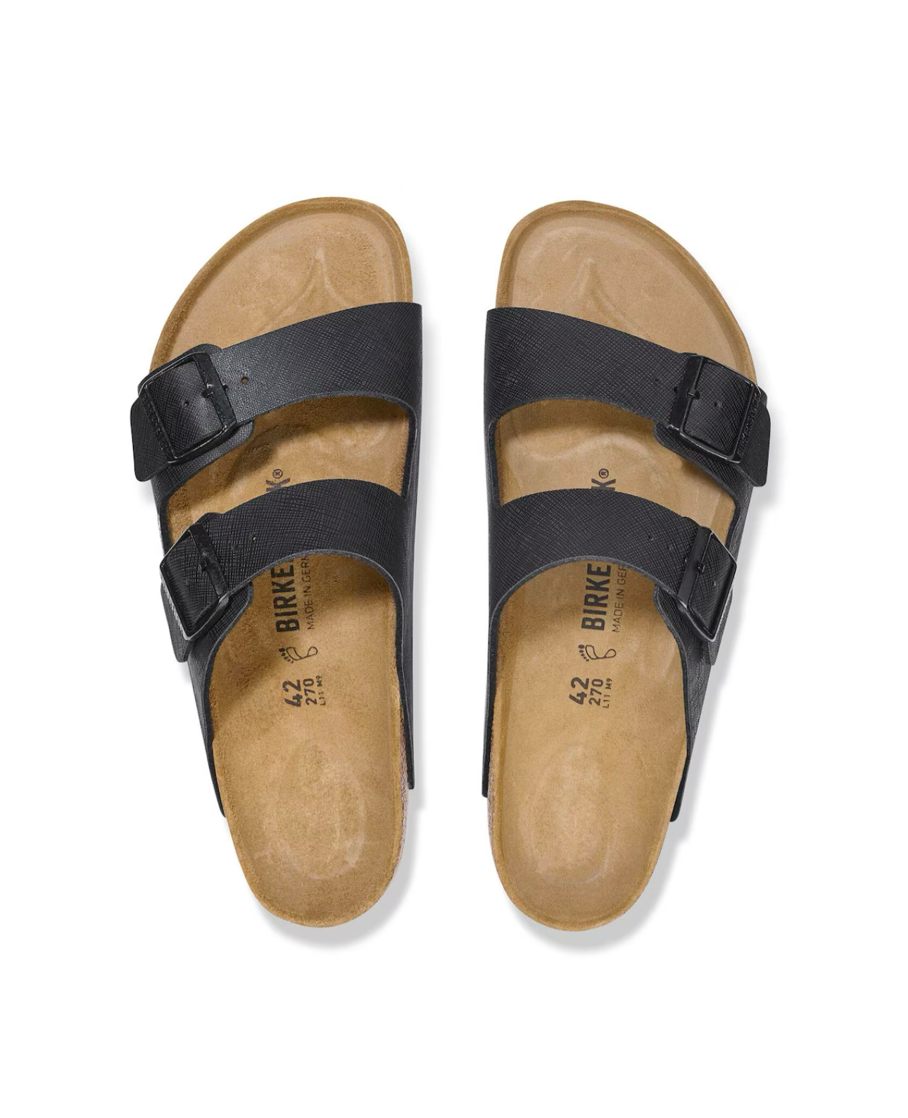 Birkenstock Arizona Saffiano Black Birko-Flor Made In Germany