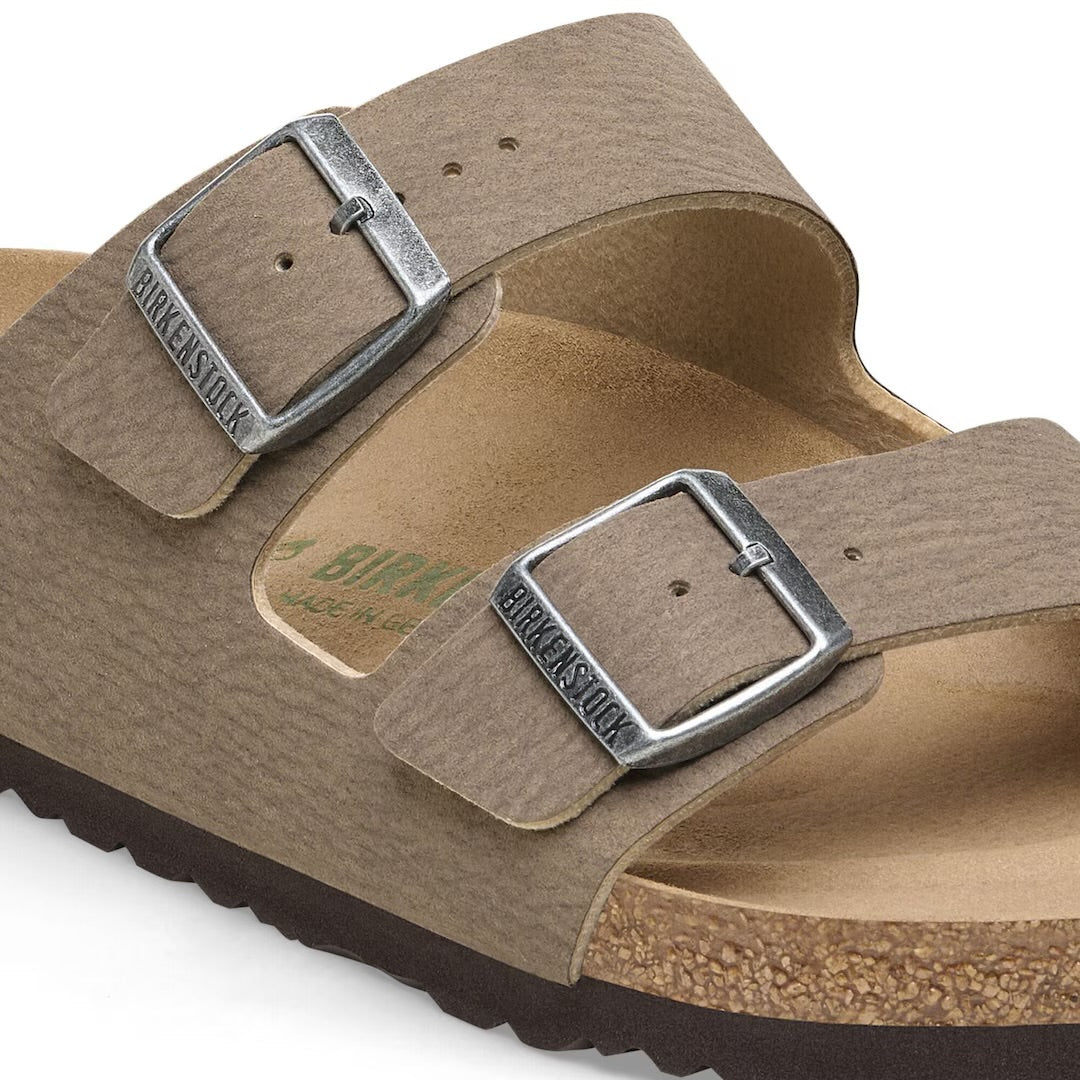 Birkenstock Arizona Desert Dust Gray Taupe Brown Sole Microfiber Vegan Made In Germany