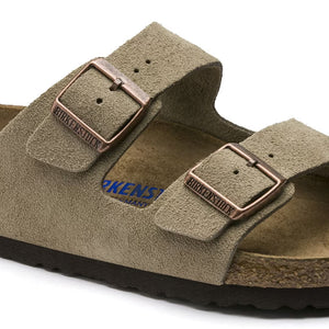 Birkenstock Arizona Taupe Suede Leather Soft Footbed Made In Germany