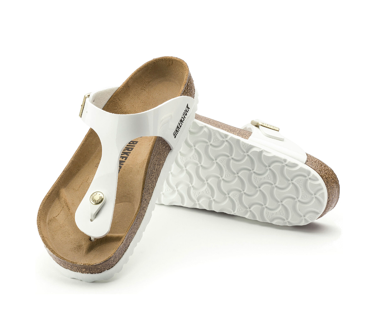 Birkenstock Gizeh Patent White Birko-Flor Made In Germany