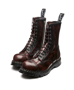 Gripfast Burgundy Rub-Off Steel Toe Zip 10 Eyelet Boot Made In England