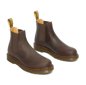 Dr. Martens 2976 Dark Brown Crazy Horse Yellow Stitch Chelsea Elastic Redpath Shoes Canberra