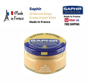 Saphir 18 Biscuit Beige Taupe Renovating Cream Polish 50ml Made In France