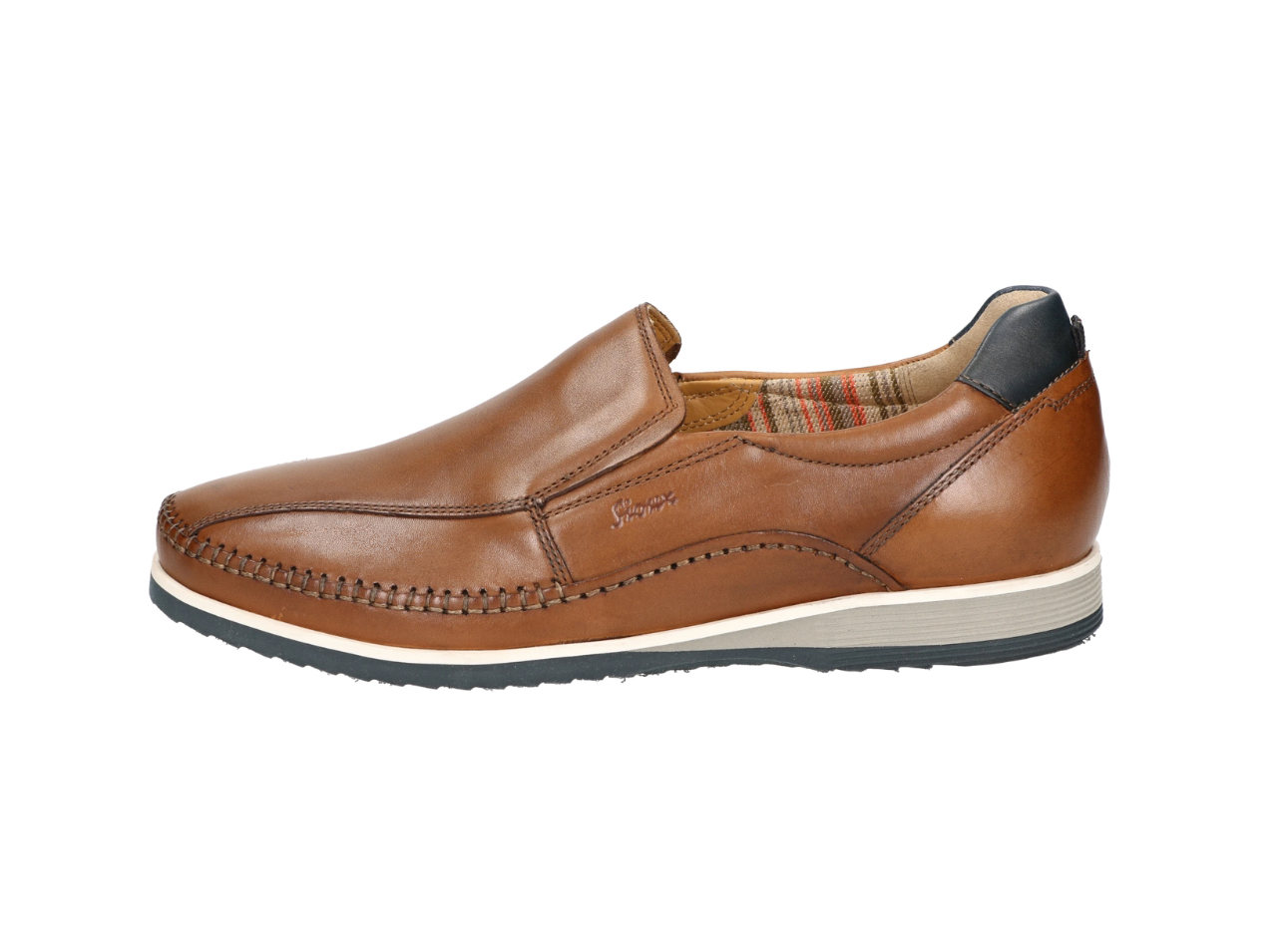 Sioux 37842 Hajoko-700 Cognac Light Tan Leather Moccasin Slip On Shoe