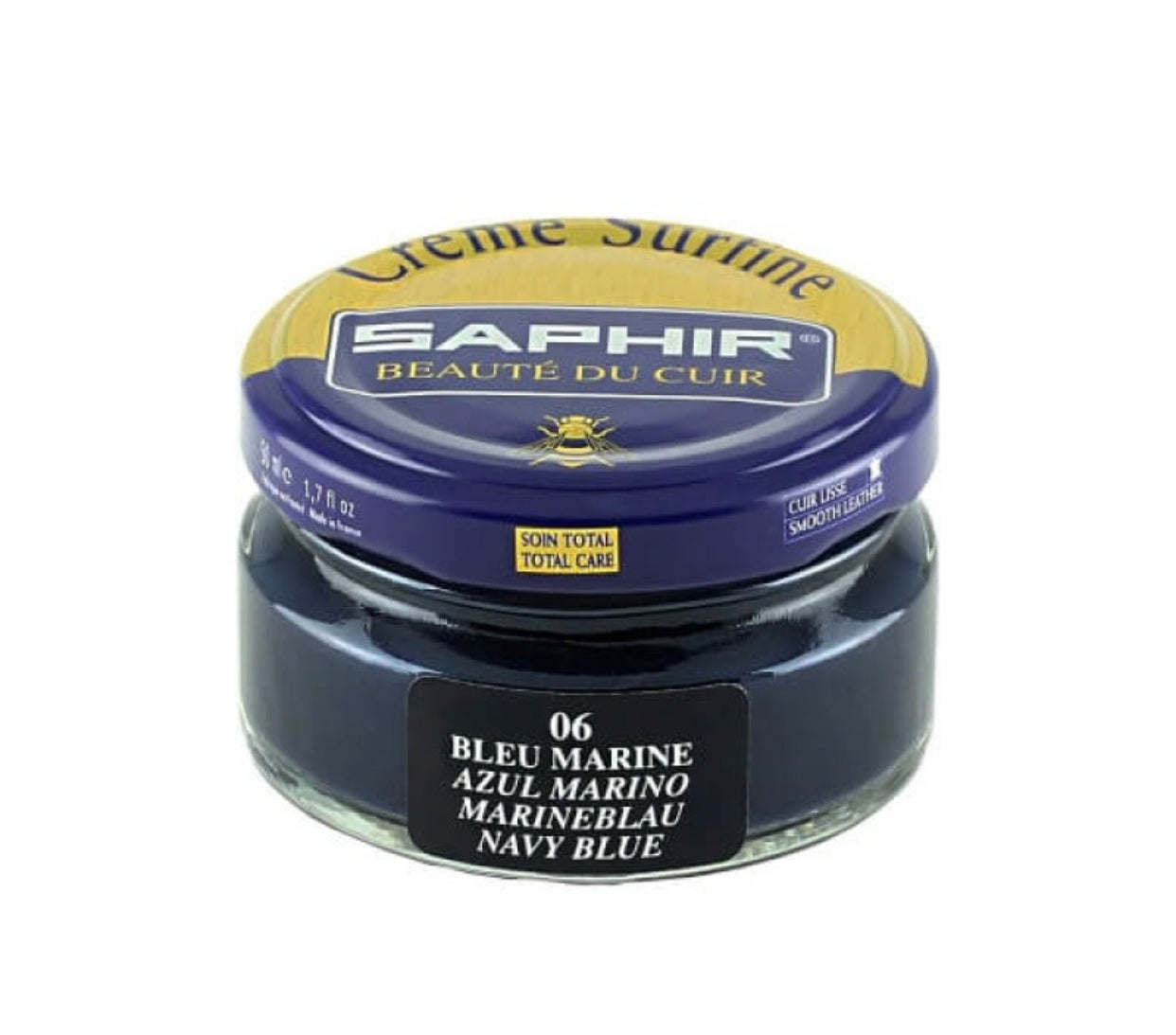 Saphir 06 Blue Marine Renovating Cream Polish 50ml Made In France