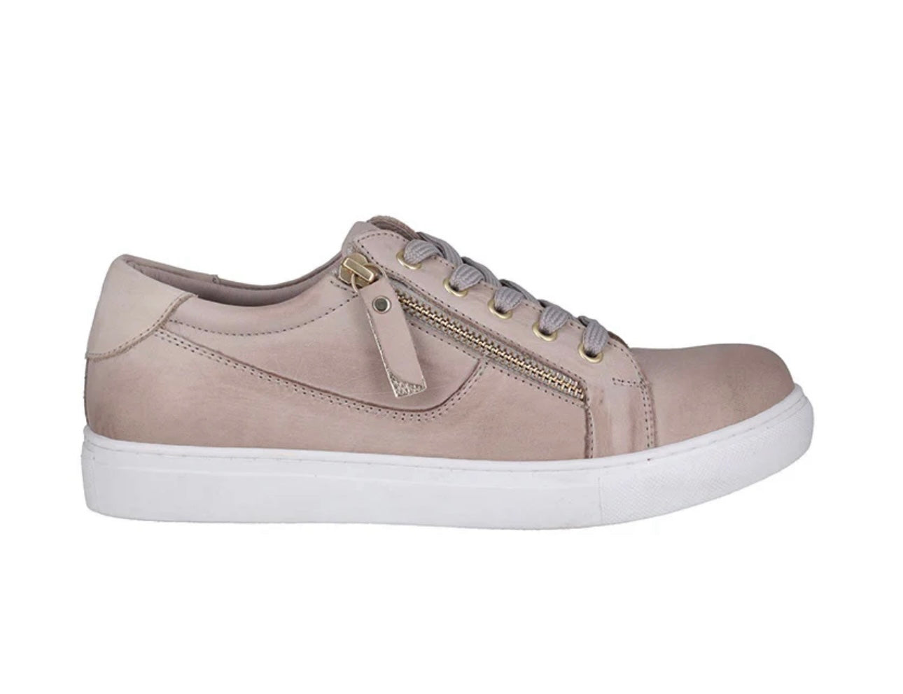 Cabello Comfort EG520 Taupe 5 Eyelet Zip Shoe Made In Turkey