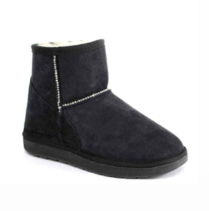 Ugg Australia Mini Black Cream Sheepskin Ankle Boot Made In Australia