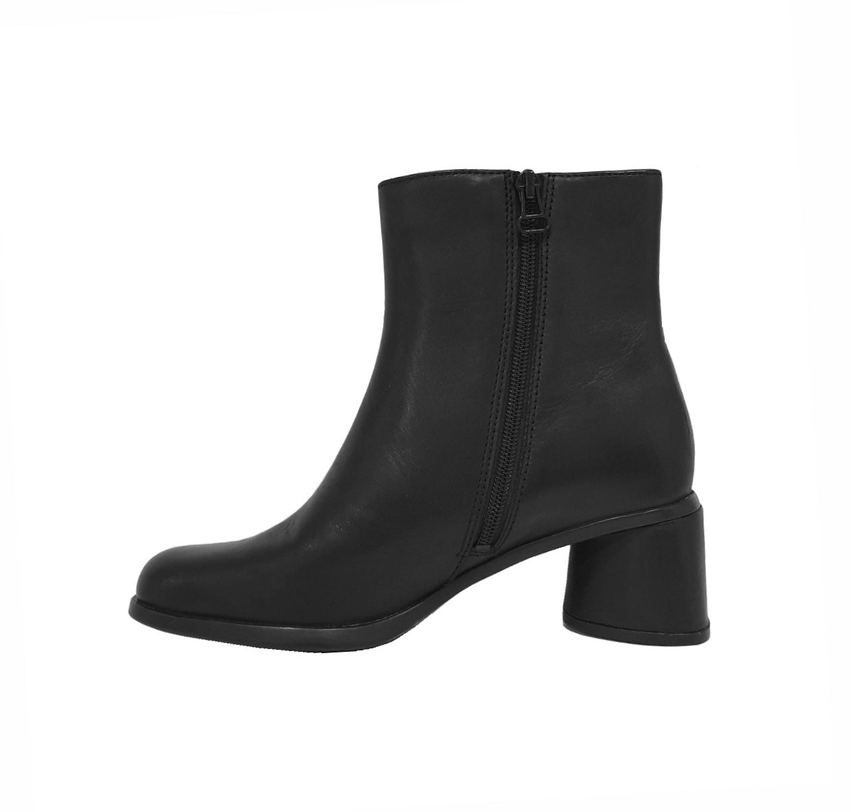 Camper Kiara Black Leather K400743-001 Zip Ankle Boot