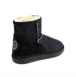 Ugg Australia Mini Black Cream Sheepskin Ankle Boot Made In Australia