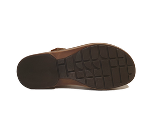 Naot Amarante Shiitake Tan Combo Amber Nubuck Leather 3 Strap Velcro Sandal Made In Israel