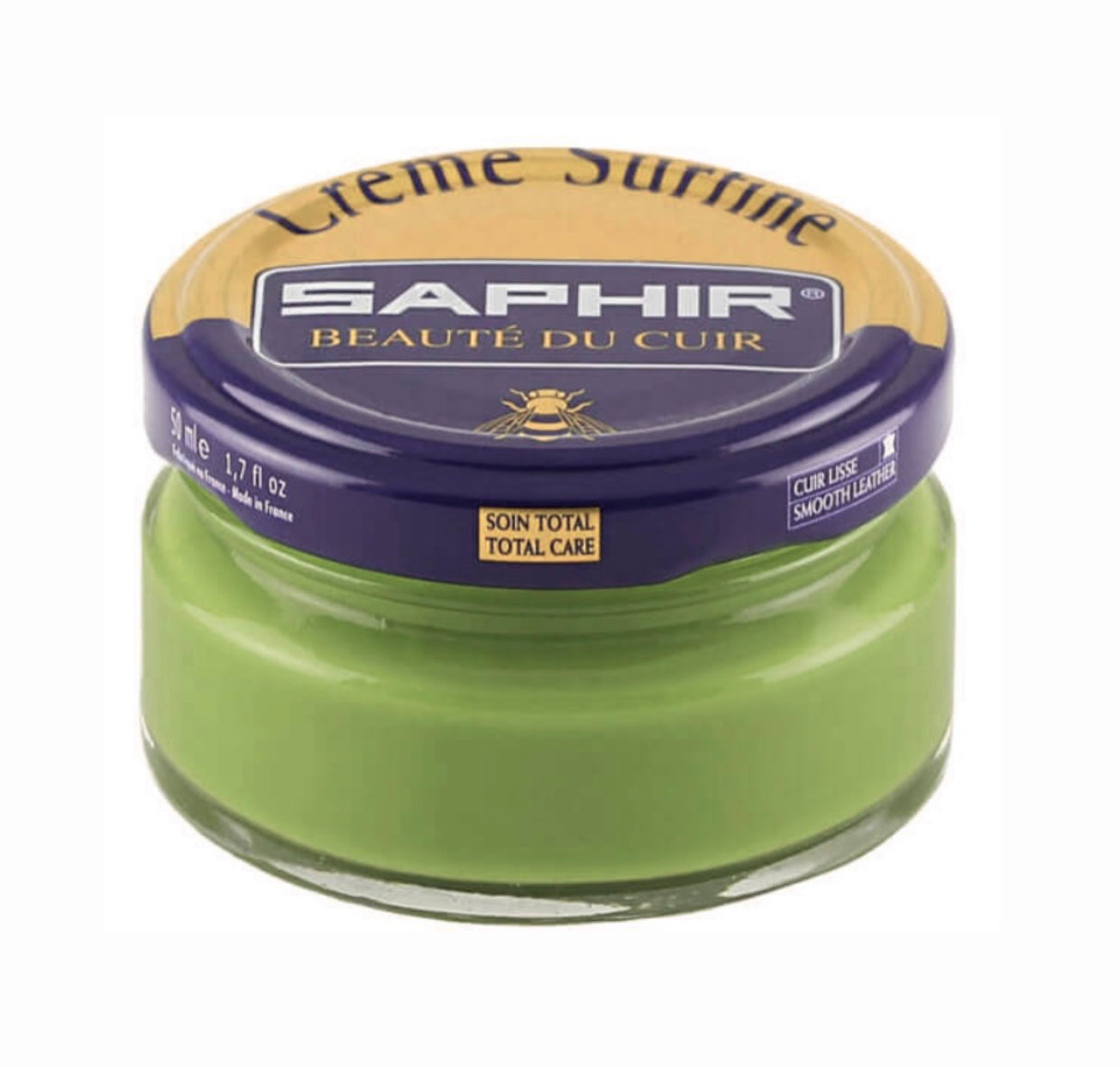 Saphir Apple Green Renovating Cream Polish 50ml Made In France