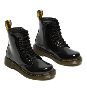 Dr. Martens 1460 Delaney Y Black Patent Lamper Zip Junior 8 Eyelet Boot