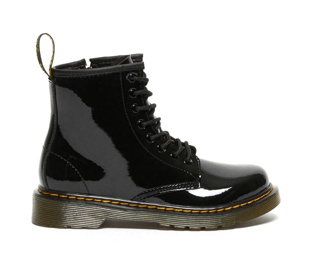 Dr. Martens 1460 Delaney Y Black Patent Lamper Zip Junior 8 Eyelet Boot