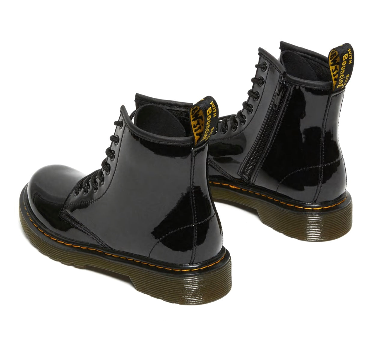 Dr. Martens 1460 Delaney Y Black Patent Lamper Zip Junior 8 Eyelet Boot