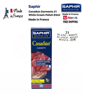 Saphir Canadian Garments 21 White Blanc Cream Polish 65ml Made In France
