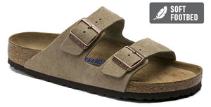 Birkenstock Arizona Taupe Suede Leather Soft Footbed Made In Germany