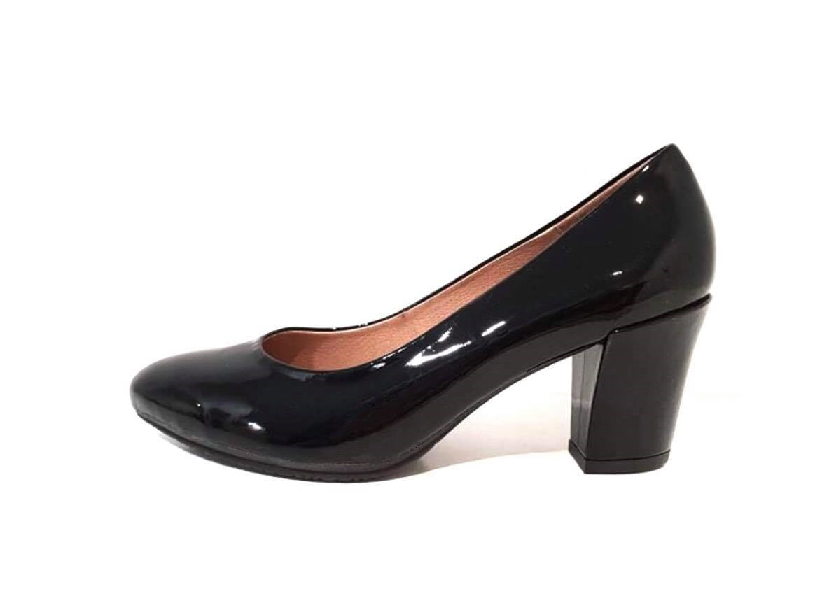 Wonders I-4722 Negro Black Patent Leather Court Shoe Made In Spain