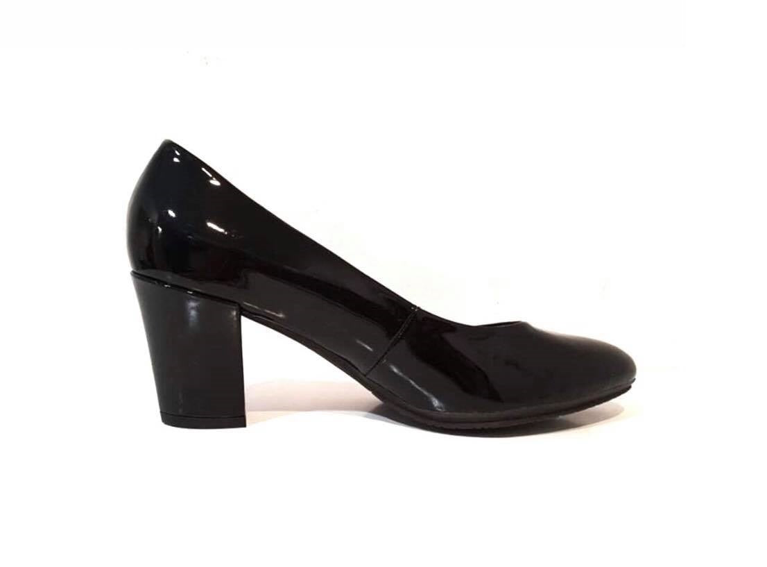 Wonders I-4722 Negro Black Patent Leather Court Shoe Made In Spain