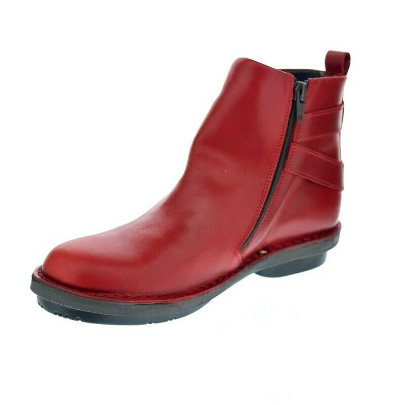 Fly London Fico Red Ankle Boot Zip Made In Portugal