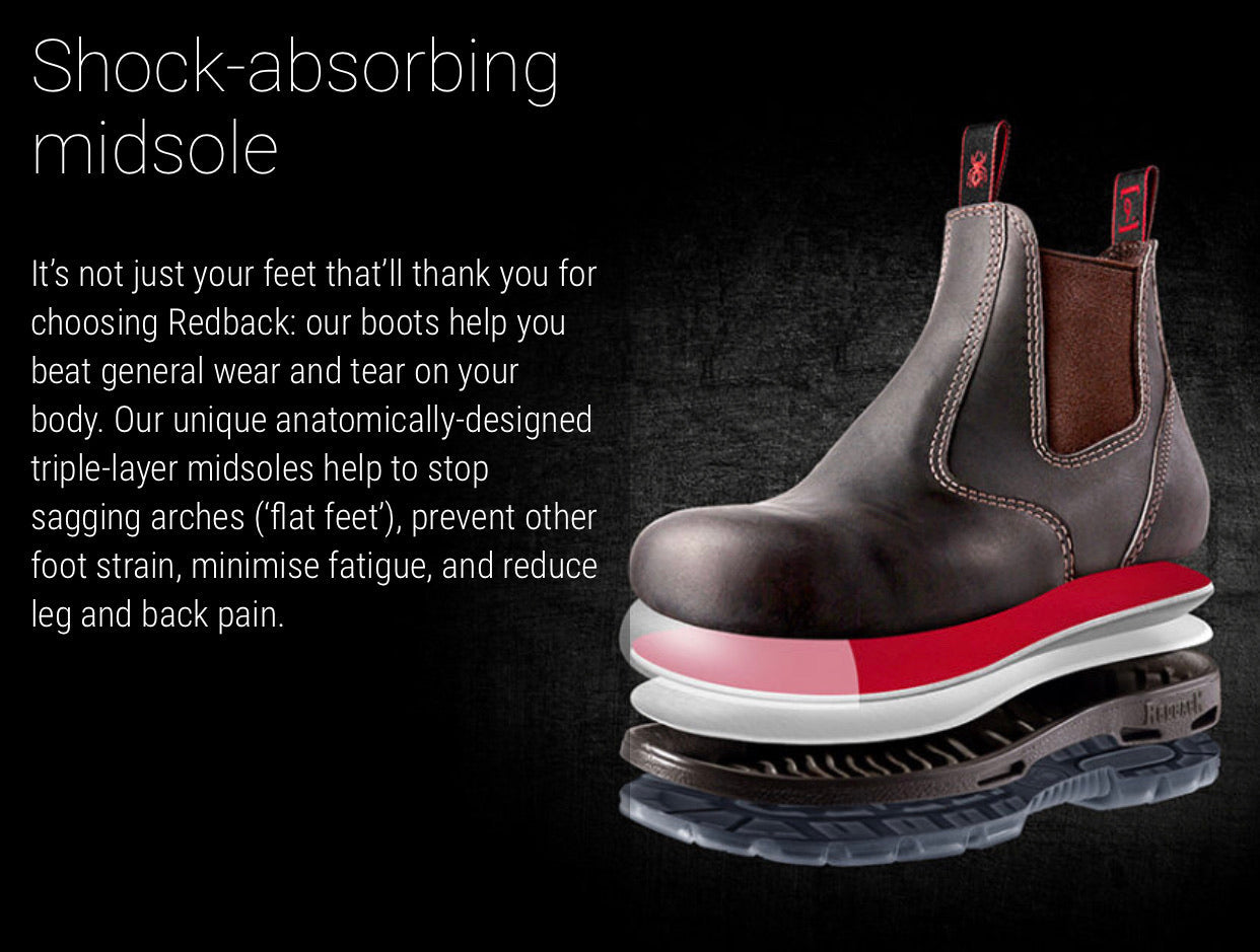 Redback USBOK Claret Brown Steel Toe Chelsea Boot Made In Australia