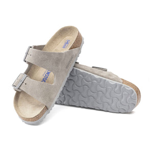 Birkenstock Arizona Stone Coin Suede Leather Soft Footbed Grey Sole Made In Germany