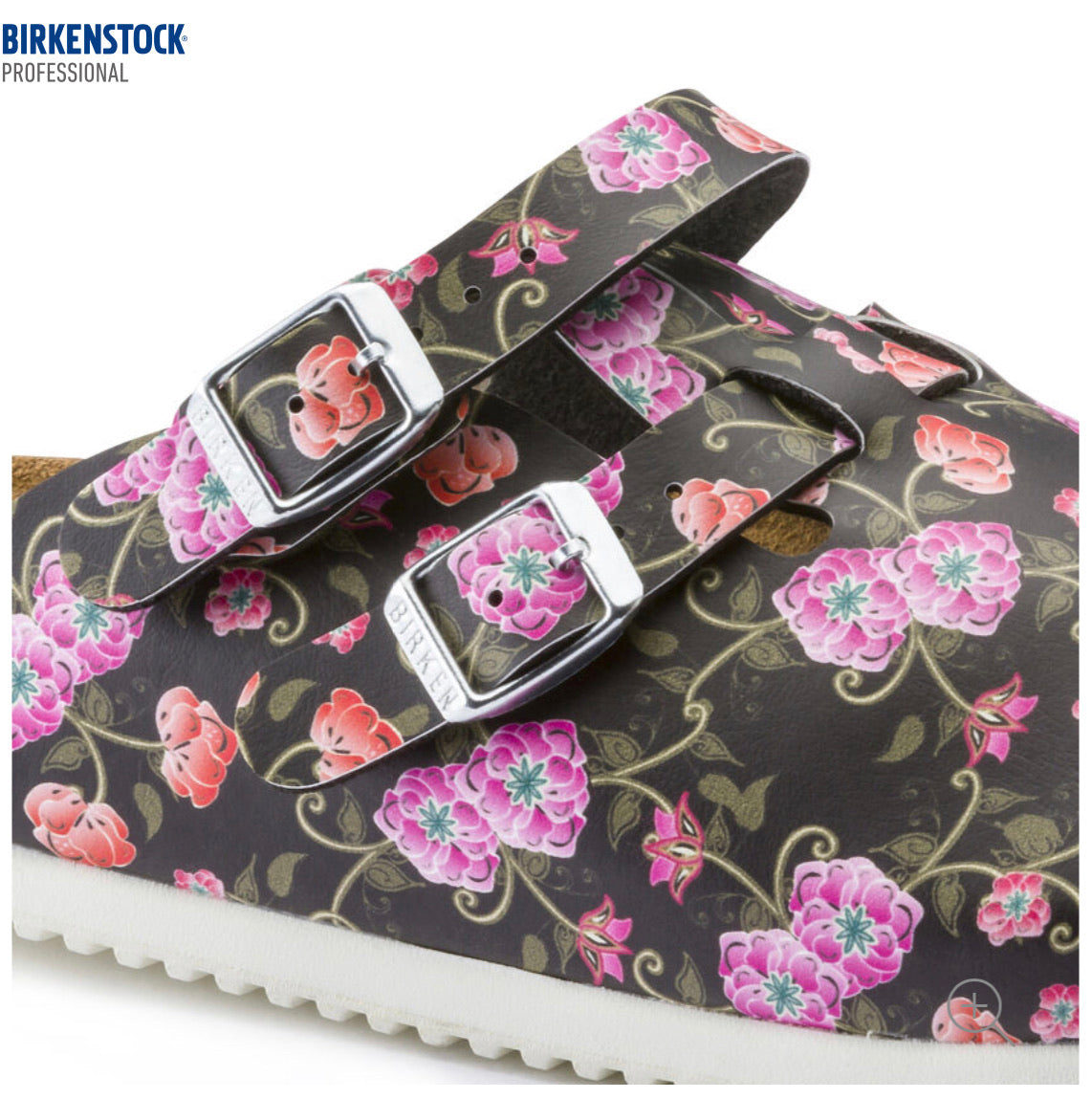 Birkenstock Kay Blooming Roses Black Birko-Flor Super Grip Made In Germany