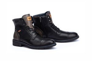 Pikolinos York M2M-8170 Black Grey 6 Eyelet Zip Boot Made In Spain