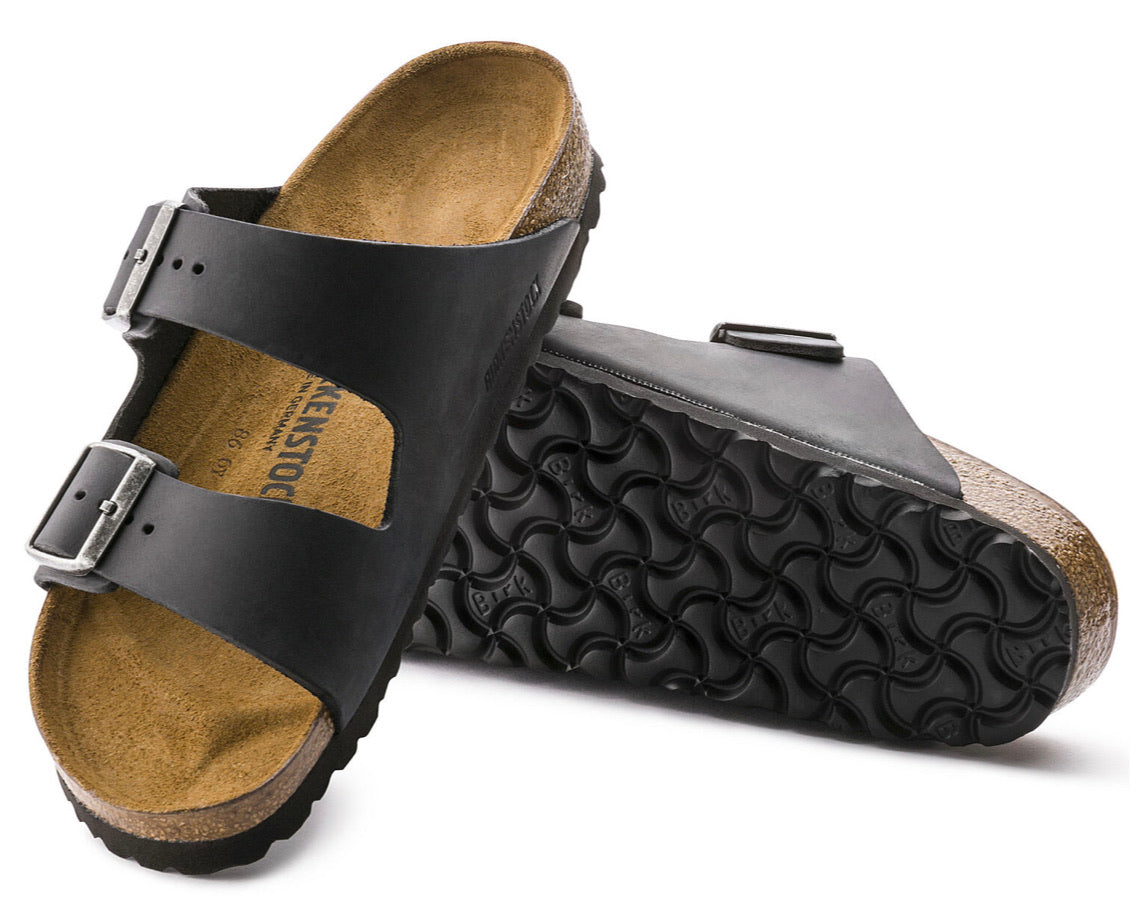 Birkenstock Arizona Black Oiled Leather Made In Germany