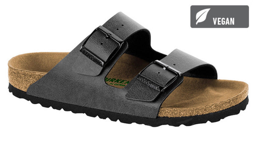 Birkenstock Arizona Vegan Anthracite Pull Up Birko-Flor Made In Germany